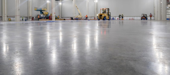 This image shows an industrial plant that has a polished floor.