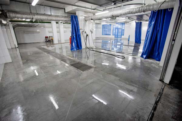 This image shows a commercial space with polished floor.