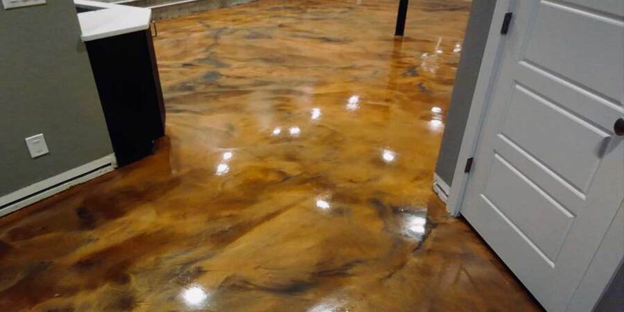 This image shows a metallic epoxy floor.