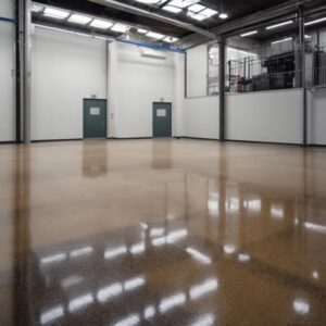10_high-performanced-industrial-epoxy-flooring This image shows a living room with an epoxy floor.